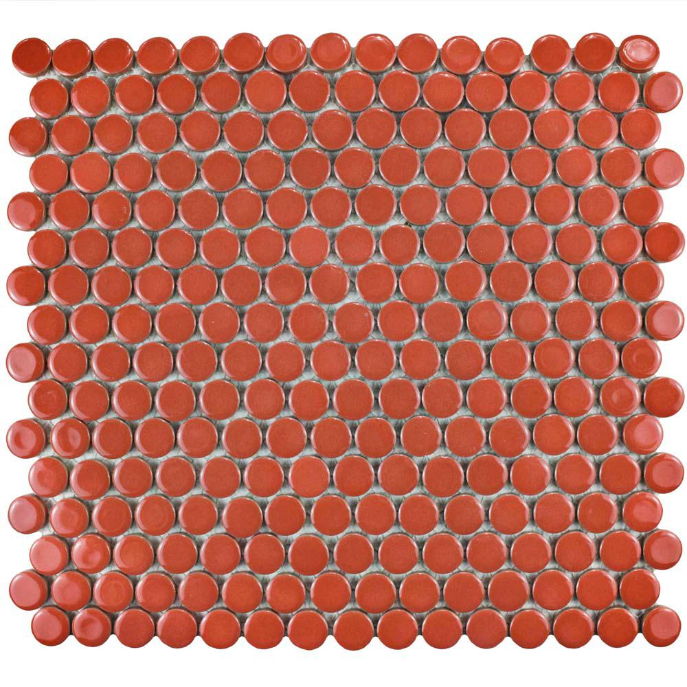 Merola Tile Hudson Penny Round Vermilio 12 In X 5 8 Mm Merola Tile Hudson Penny Round Vermilio 12 In X 5 8 Mm Porcelain Mosaic 10 2 Sq Ft Case Fkompr95 The Home Depot