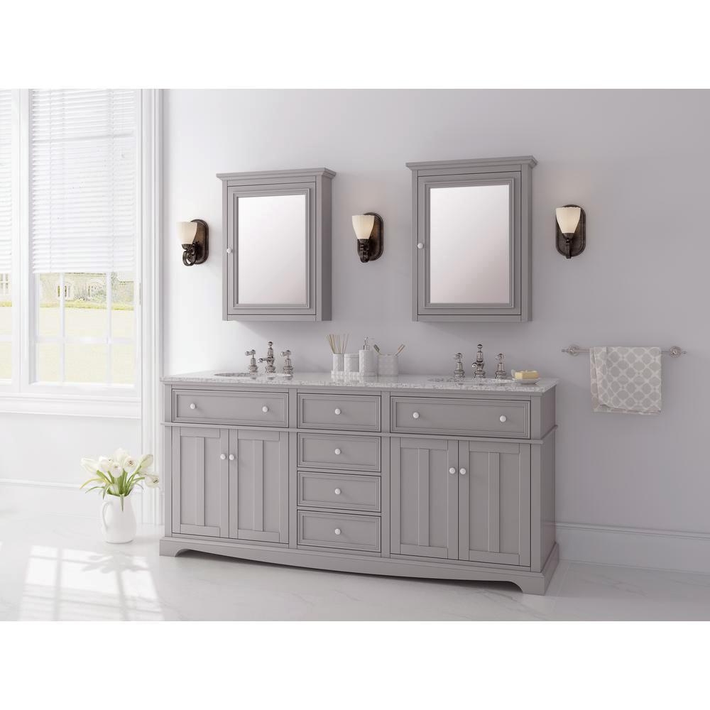 W Grey Double Bath Vanity With, Home Depot Bathroom Cabinets Double Sink