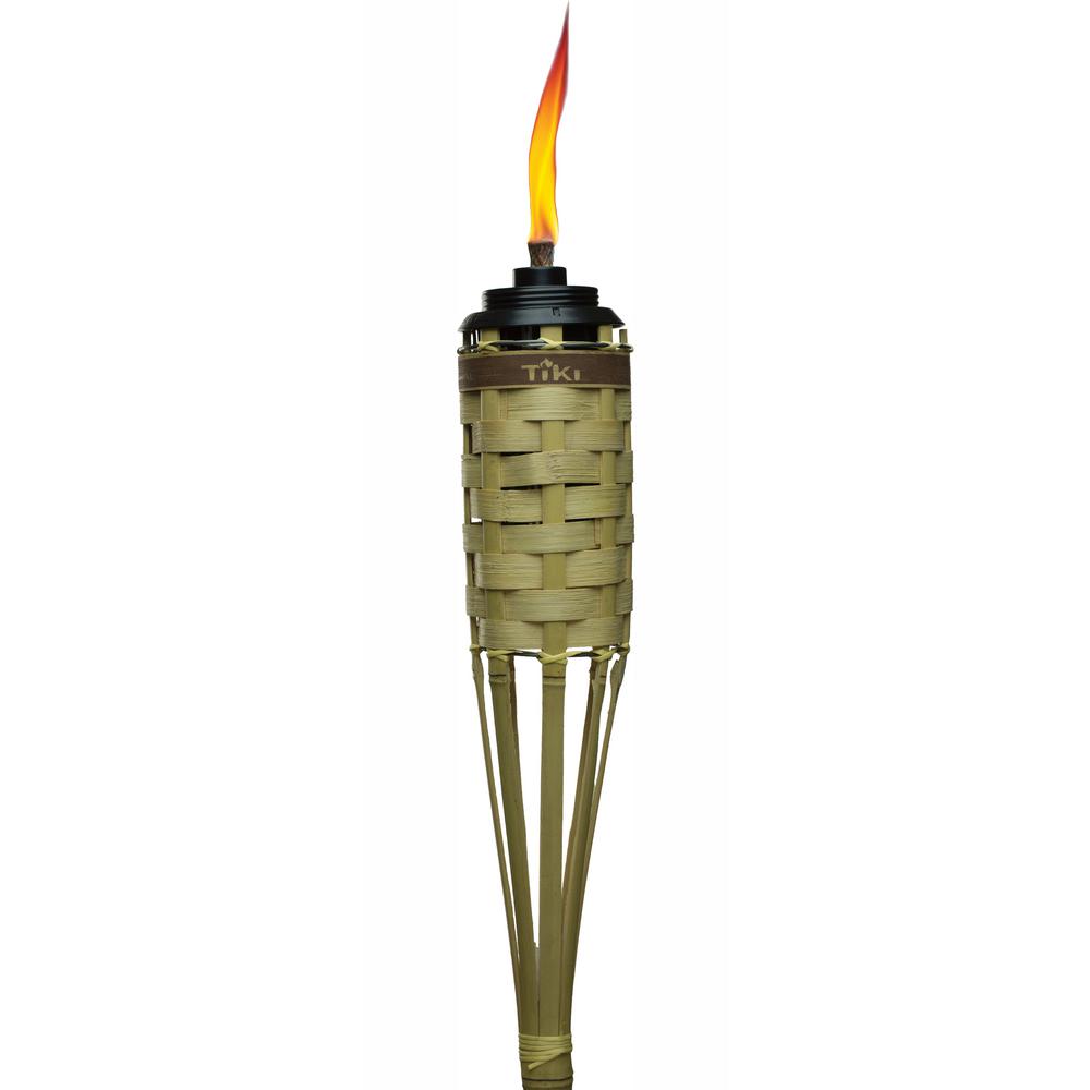57 in. Natural Barbados Bamboo Torch with Easy Pour System (10-Pack)