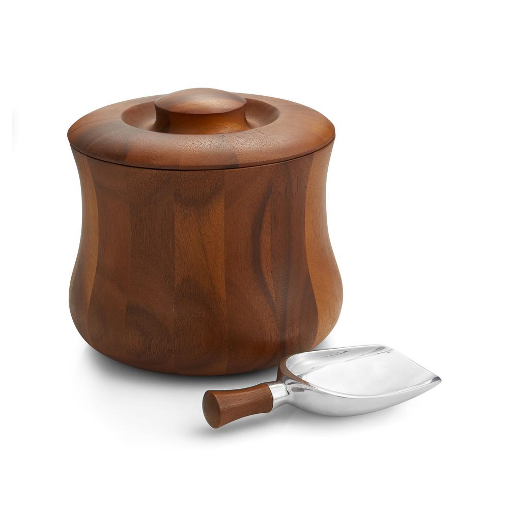 wooden ice bucket with lid