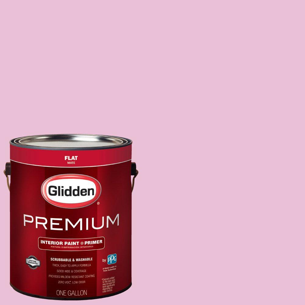 Glidden Premium 1 Gal Hdgr03 Bubblegum Pink Flat Interior Paint Hdgr03 Bubblegum Pink Flat Interior Paint With Primer