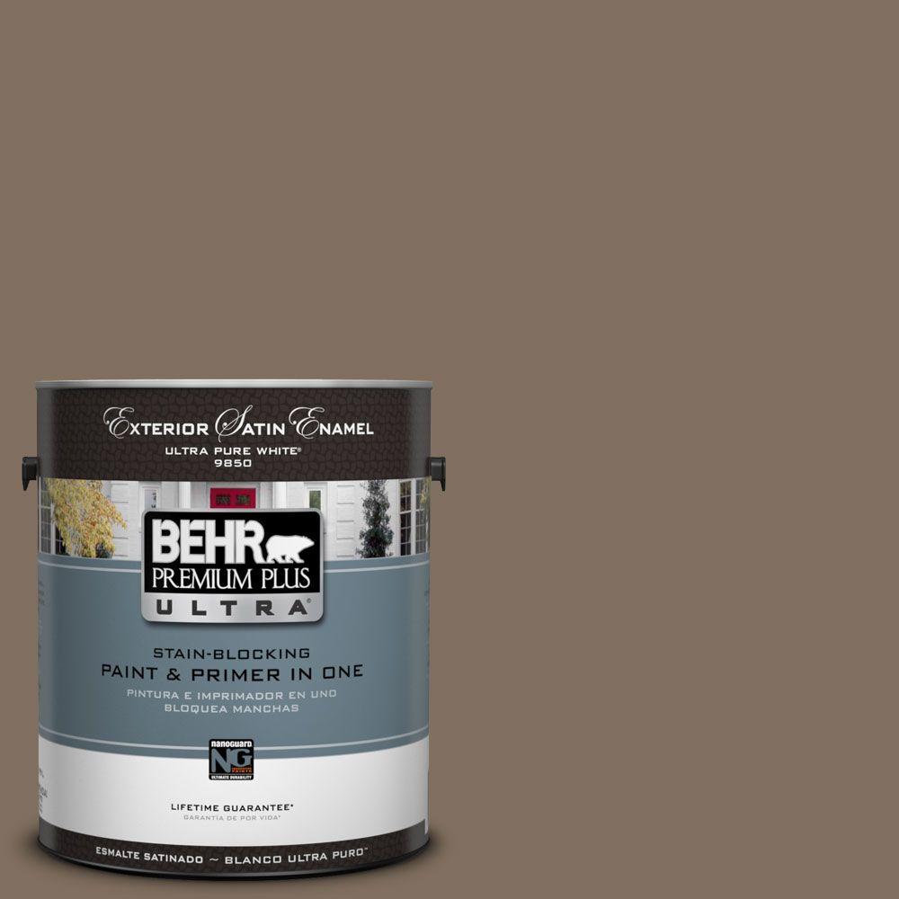 BEHR Premium Plus Ultra 1 Gal UL160 21 Mocha Latte Satin Enamel   Mocha Latte Behr Premium Plus Ultra Paint Colors 985301 64 1000 