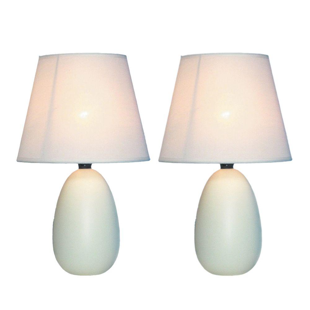 Simple Designs 9 45 In Off White Mini Egg Oval Ceramic Table Lamp Simple Designs 9 45 In Off White Mini Egg Oval Ceramic Table Lamp 2