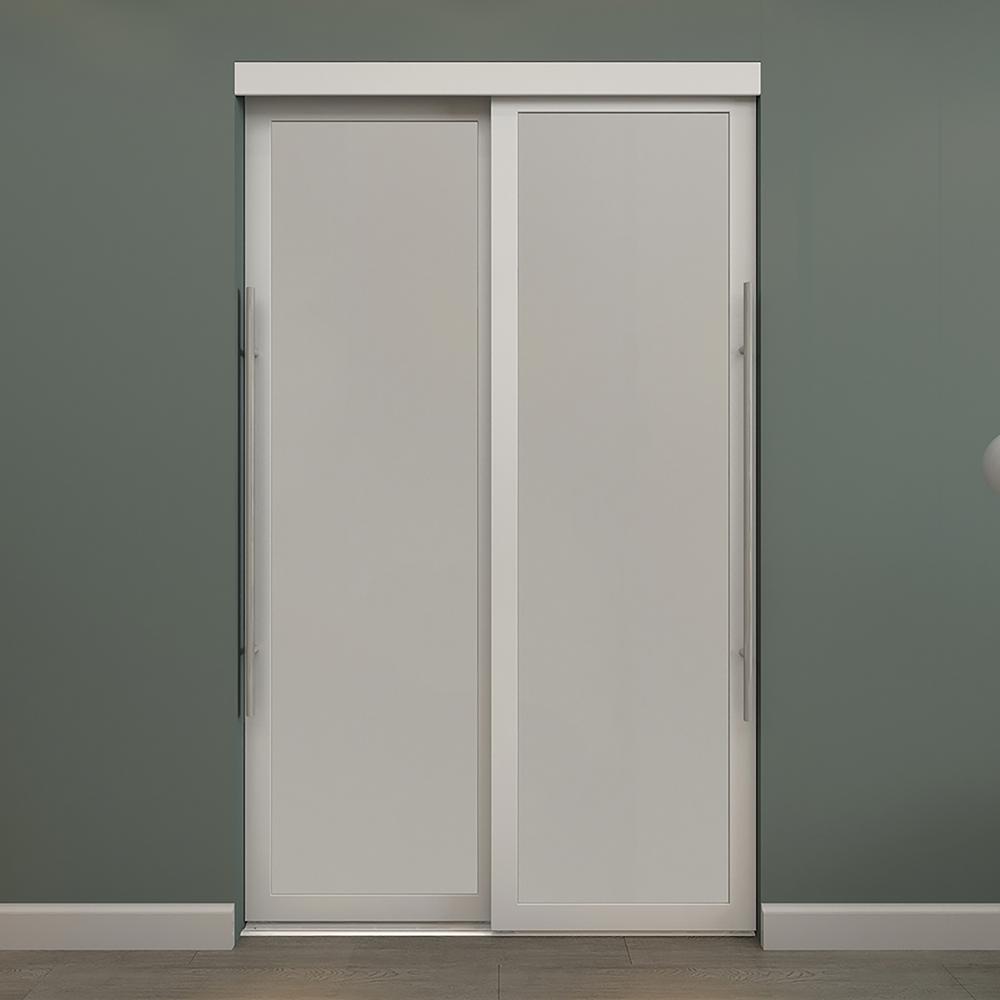 Indoor Studio 72 in. x 80.5 Lounge Frosted White MDF Sliding Closet