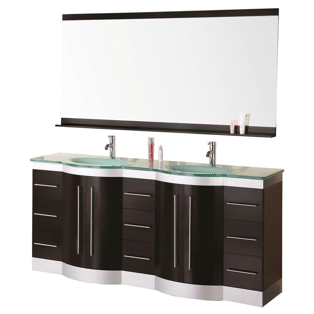 Design Element Jade 72 In W X 22 D Vanity Espresso With Design Element Jade 72 In W X 22 D Vanity Espresso With