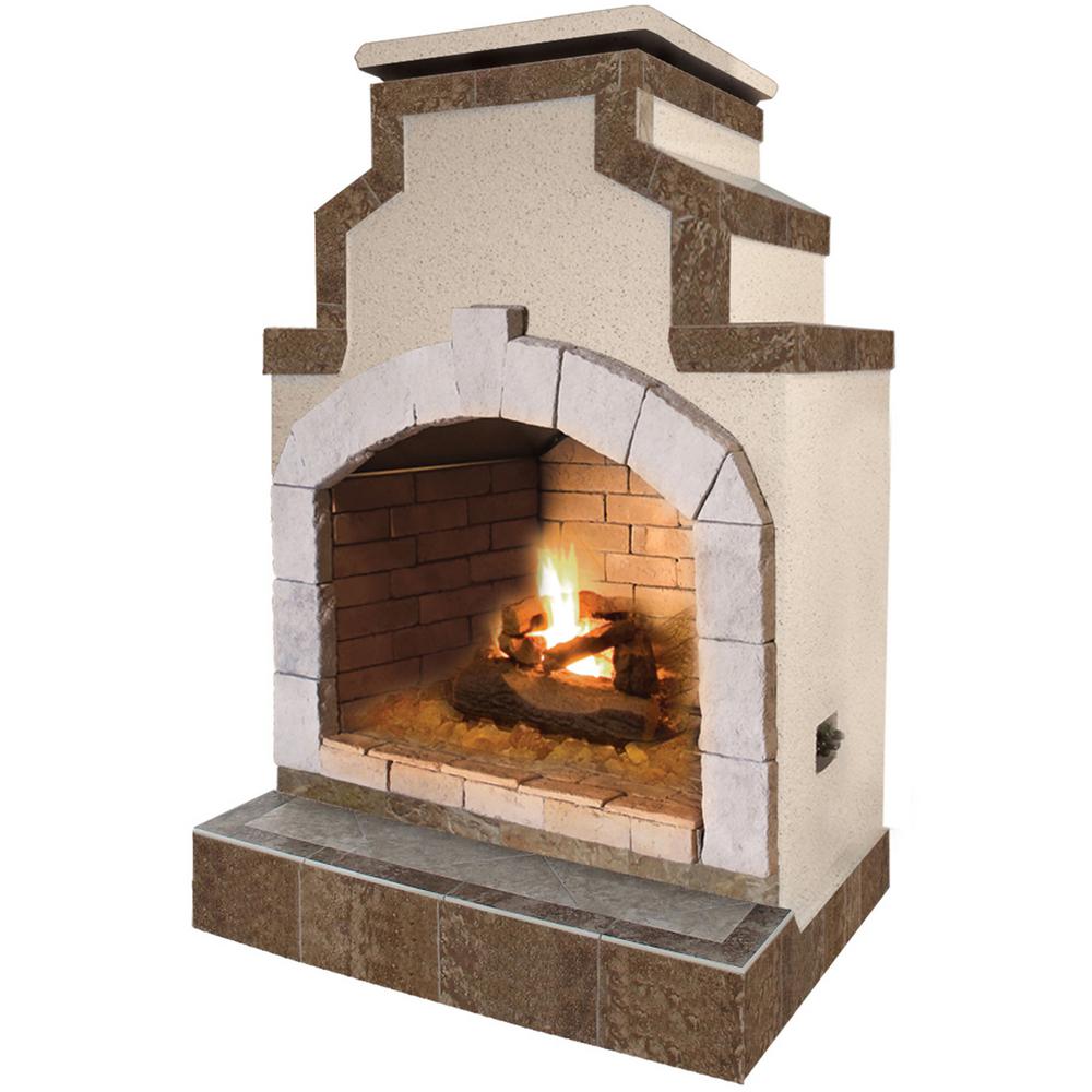 Cal Flame 48 In Propane Gas Outdoor Fireplace In Porcelain Tile