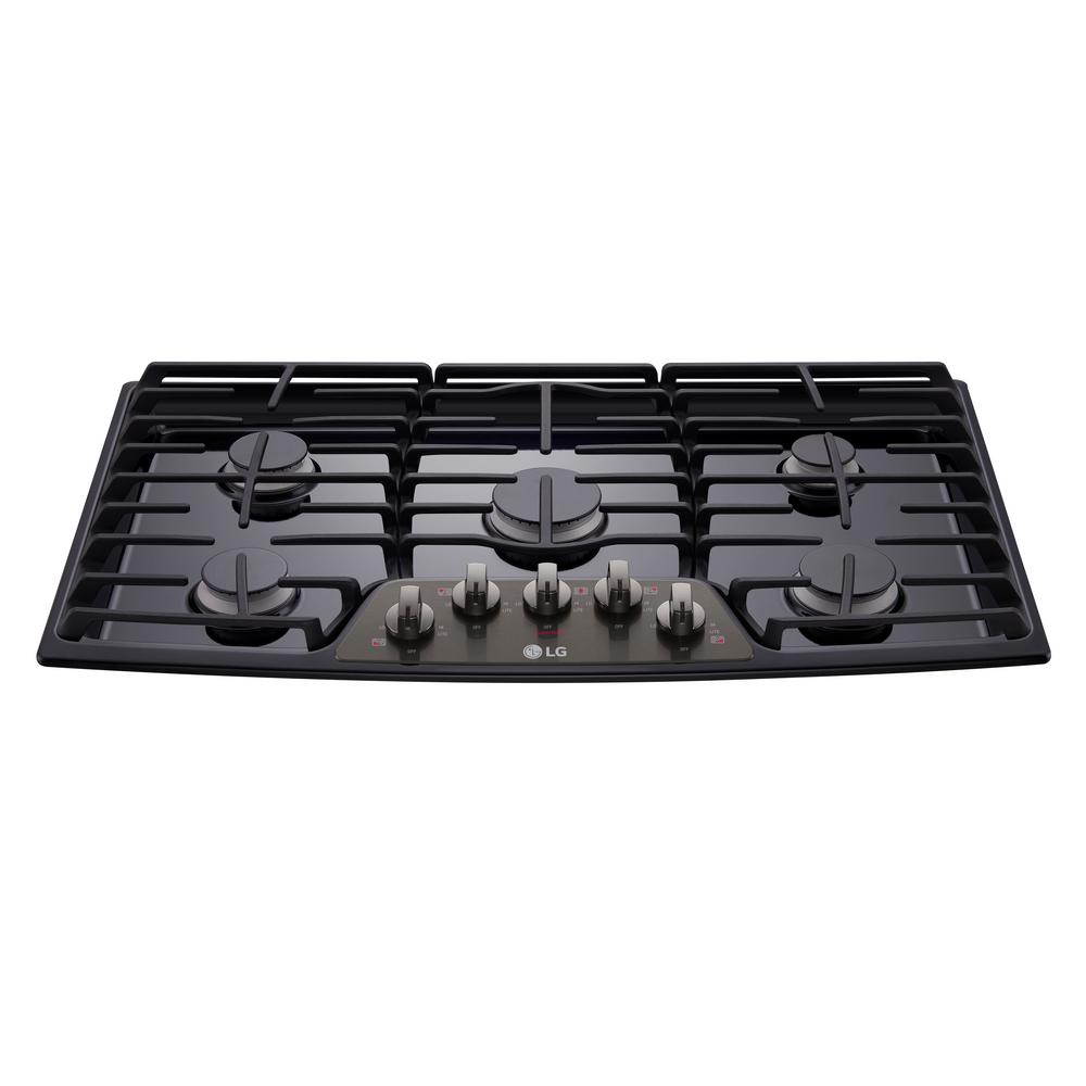 LG Electronics 36 in. Gas Cooktop in Black Stainless Steel with 5 Burners including 17K SuperBoil Burner was $1399.0 now $898.0 (36.0% off)