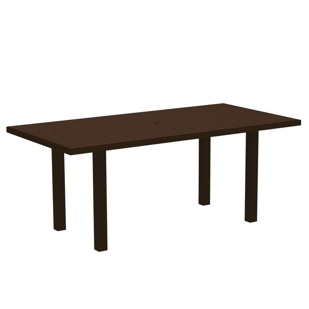 Polywood Euro Textured Bronze 36 In X 72 Plastic Outdoor Patio Dining Table With Mahogany Top At3672 16ma The Home Depot - 36 Inch By 72 Dining Table Polywood Euro Textured Bronze 36 In X 72 Plastic Outdoor Patio Dining Table With Mahogany Top At3672 16ma The Home Depot - 36 Inch By 72 Dining Table