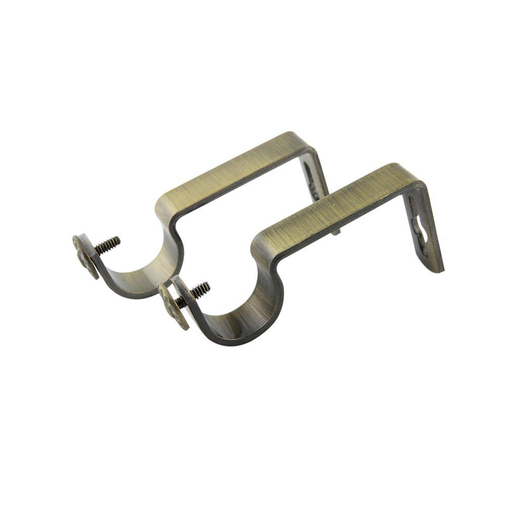 Bronze Curtain Rod Brackets Hardware The Home Depot Antique Br Single Rod Wall Bracket For 1 In Set Of 2