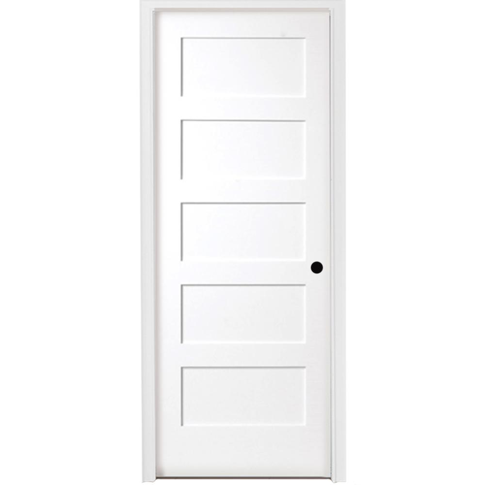 Steves Sons 32 In X 80 In 5 Panel Shaker White Primed Left