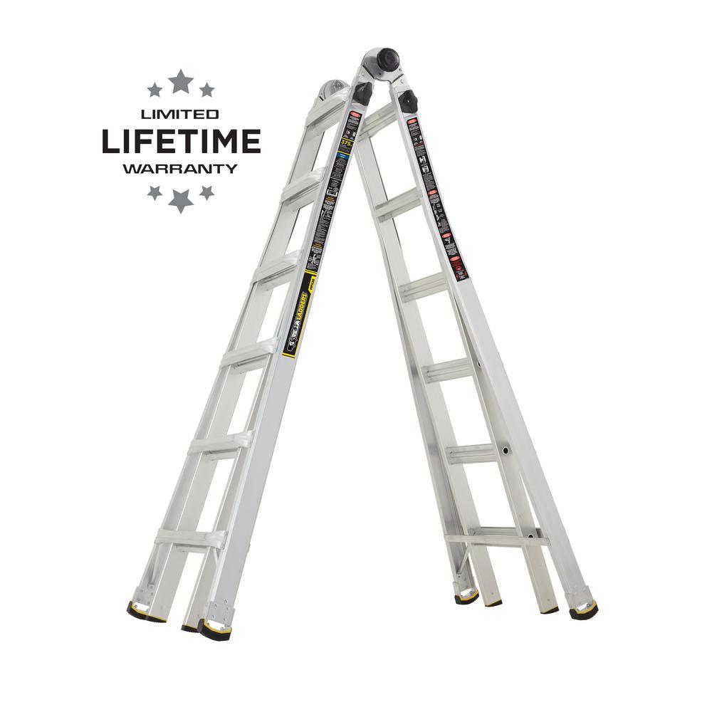 Gorilla Ladders 26 Ft Reach Mpx Aluminum Multi Position Ladder With 375 Lb Gorilla Ladders 26 Ft Reach Mpx Aluminum Multi Position Ladder With 375 Lb