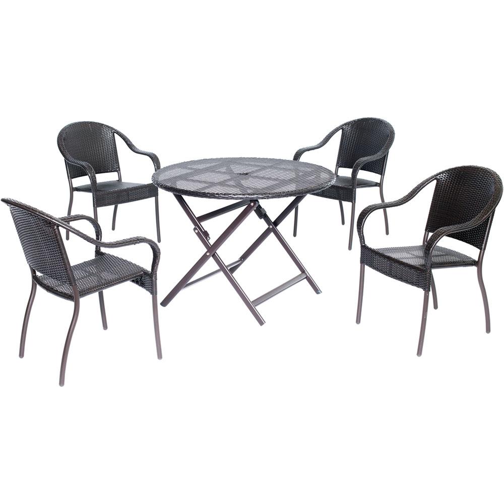 Vifah Paracelsus 5 Piece Aluminum Round Outdoor Dining Set V1809set2 The Home Depot