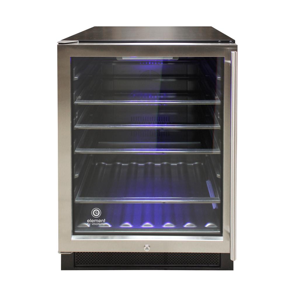 Vinotemp 23.4 in. 161 Can Beverage Cooler, Silver