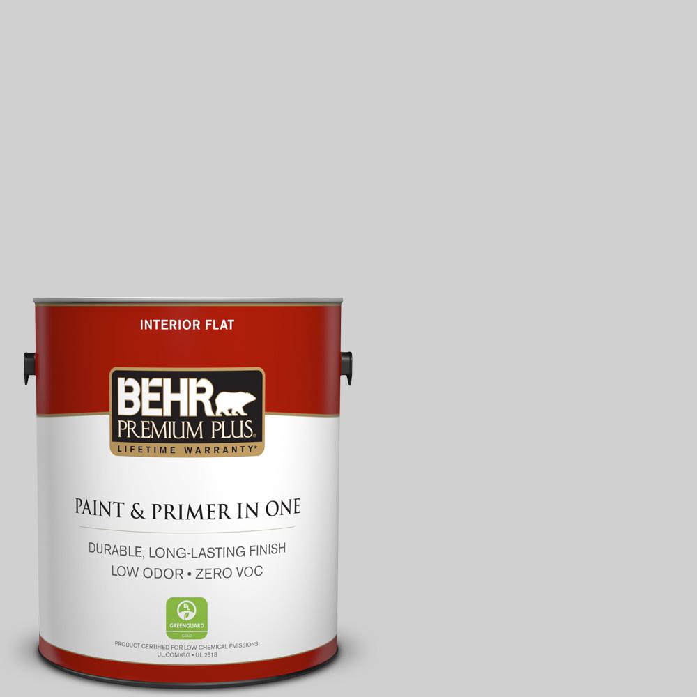 Behr Premium Plus 1 Gal N520 White Metal Flat Low Odor Interior N520 1 White Metal Flat Low Odor Interior Paint And Primer In One 105001 The Home Depot