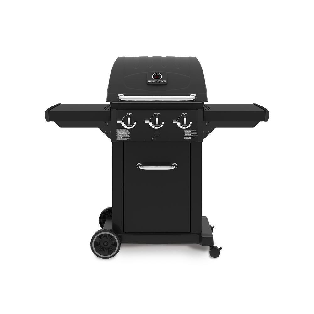 Huntington Cast 3200 3 Burner Propane Gas Grill In Black 641254 Huntington Cast 3200 3 Burner Propane Gas Grill In Black