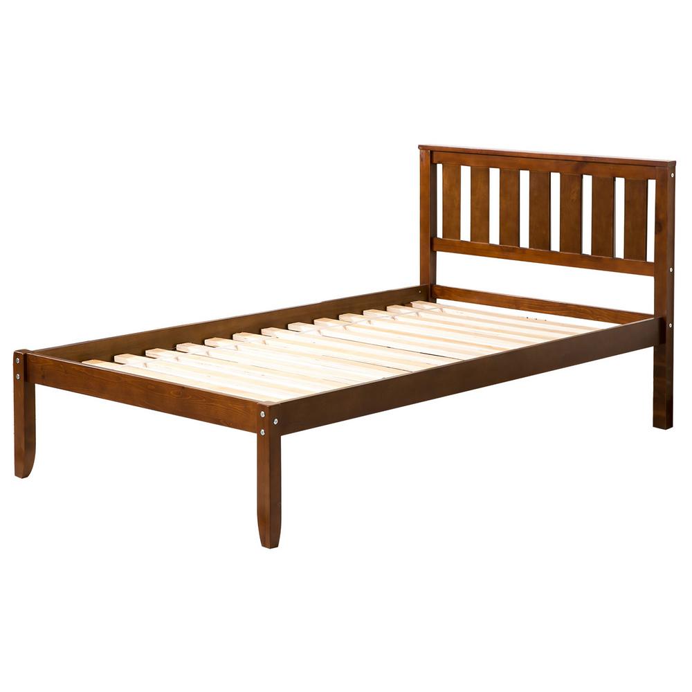 Boyel Living Deluxe 12 In Twin Walnut Wood Platform Bed With Headboard Slat Support No Box Spring Needed Ly Wf037601daa The Home Depot - Platform Bed Frame With Headboard No Box Spring Needed Boyel Living Deluxe 12 In Twin Walnut Wood Platform Bed With Headboard Slat Support No Box Spring Needed Ly Wf037601daa The Home Depot - Platform Bed Frame With Headboard No Box Spring Needed
