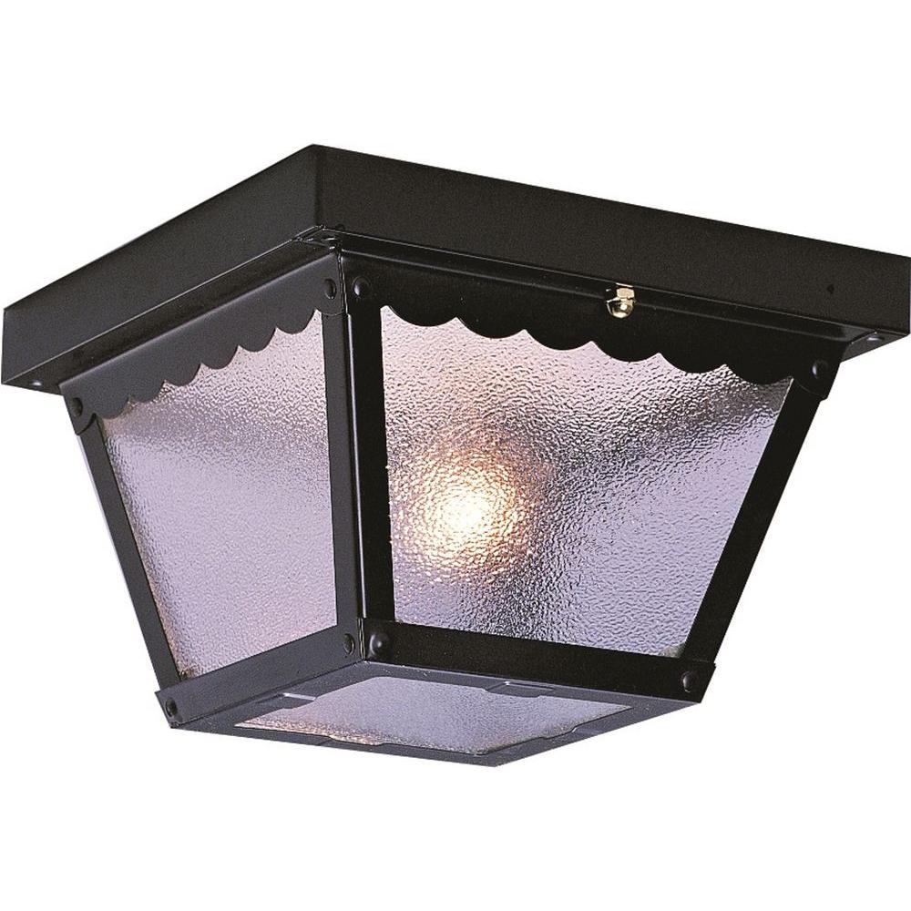 Volume Lighting 2-Light Outdoor Black Flush Mount Ceiling ...