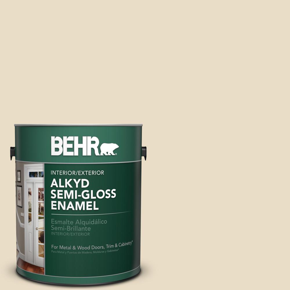 Behr 1 Gal 22 Navajo White Semi Gloss Enamel Alkyd Interior Behr 1 Gal 22 Navajo White Semi Gloss Enamel Alkyd Interior Exterior