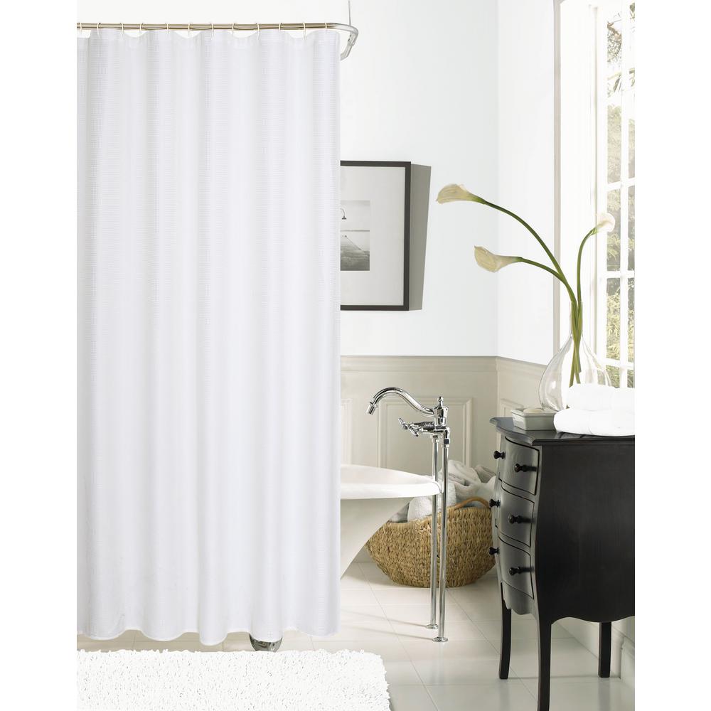 Dainty Home Hotel Collection Waffle 72 In White Shower Curtain Dainty Home Hotel Collection Waffle 72 In White Shower Curtain