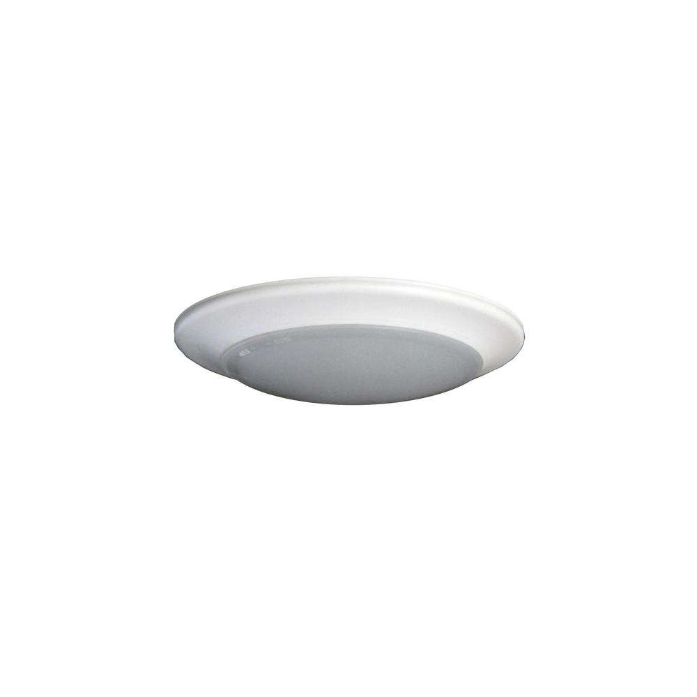 Round Disk Light Length 6 In White Recessed Integrated LED Trim Kit
