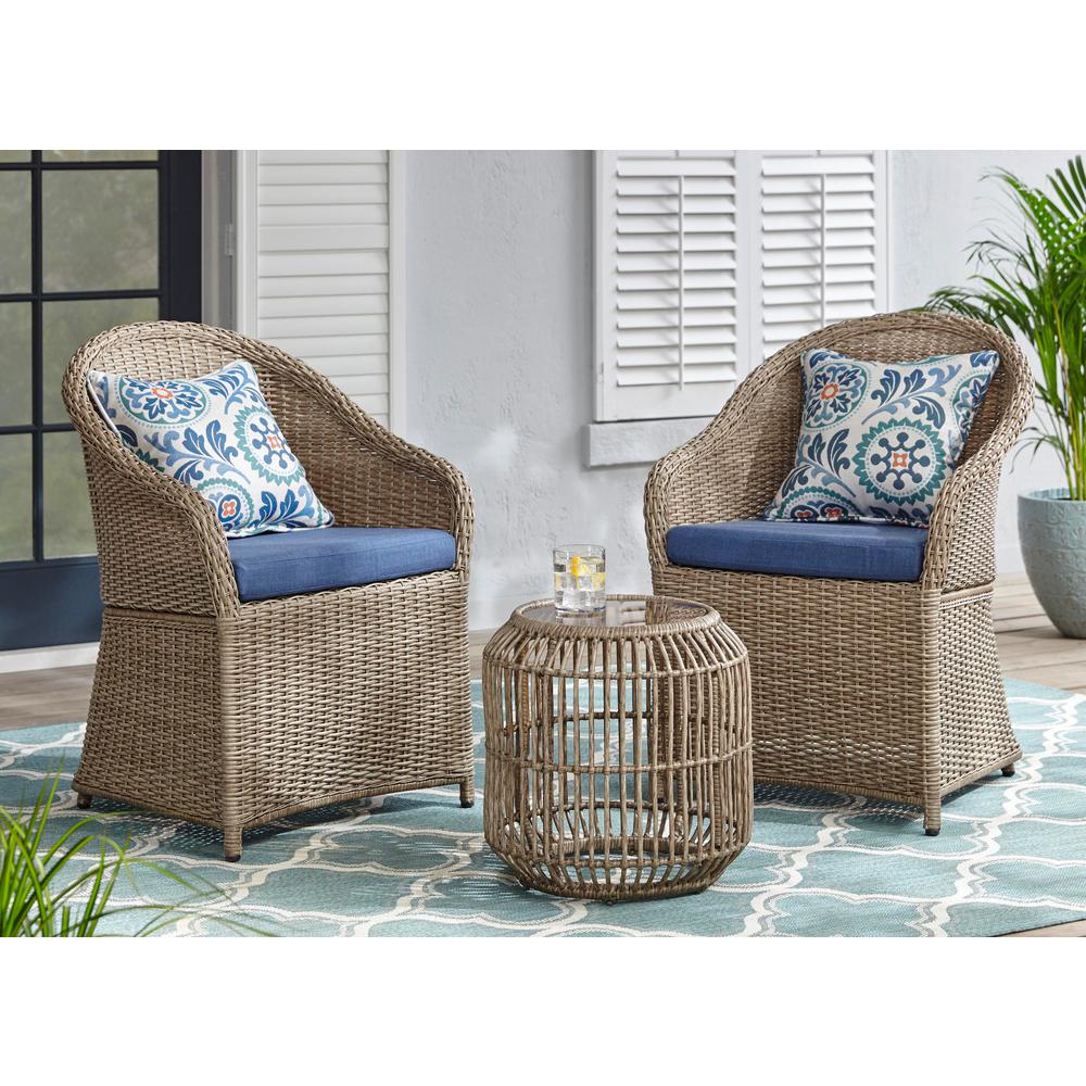 Stylewell Florence 3 Piece Wicker Outdoor Patio Bistro Set With Blue Cushions 65 Mh313 The Home Depot - Three Piece Patio Wicker Set Stylewell Florence 3 Piece Wicker Outdoor Patio Bistro Set With Blue Cushions 65 Mh313 The Home Depot - Three Piece Patio Wicker Set