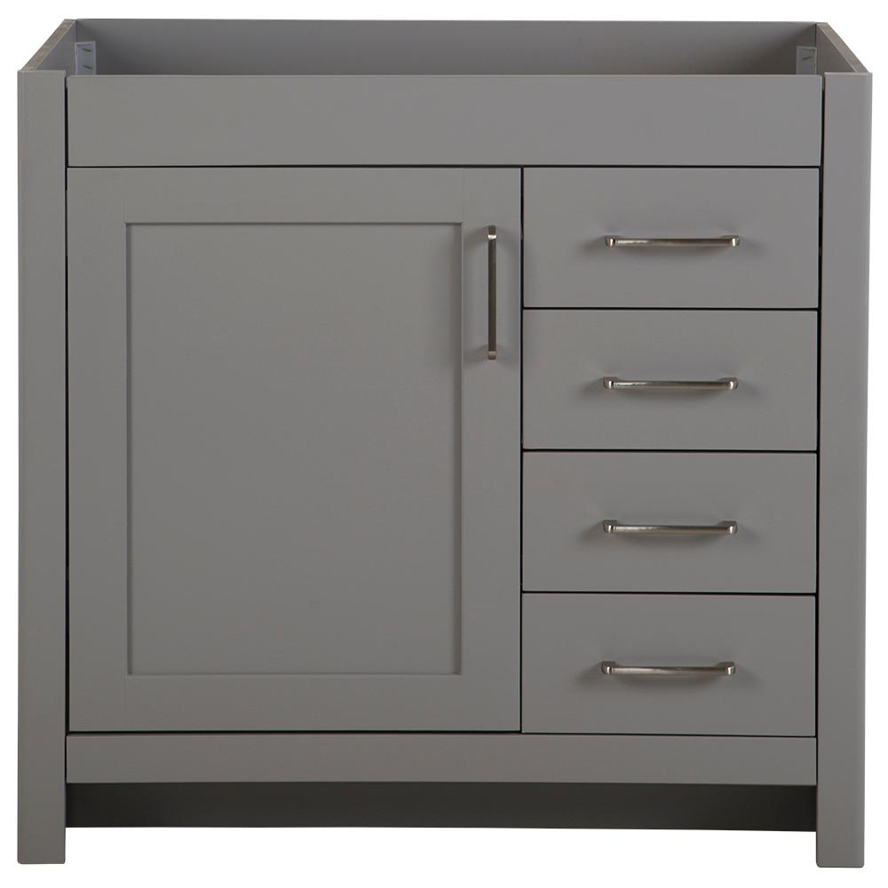 westcourt 36.02 in. w x 21.69 in. d x 34.25 in. h bath vanity cabinet only  in sterling gray