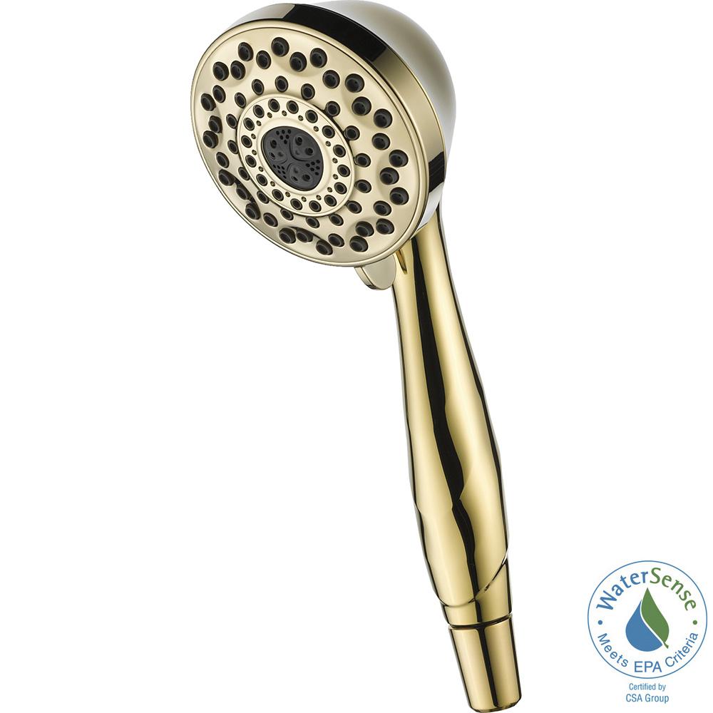 Delta 7Spray Hand Shower with Pause in Polished Brass59426PBPK