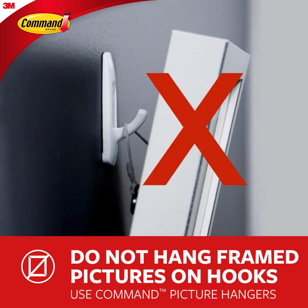 17047-ES Indoor Use Command Large 5 lb Capacity Universal Frame Hanger 2 strips 2 frame stabilizer strips 1 hanger