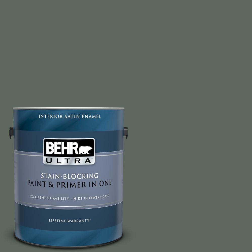 1 gal. #N410-6 Pinecone Hill Satin Enamel Interior Paint and Primer in One
