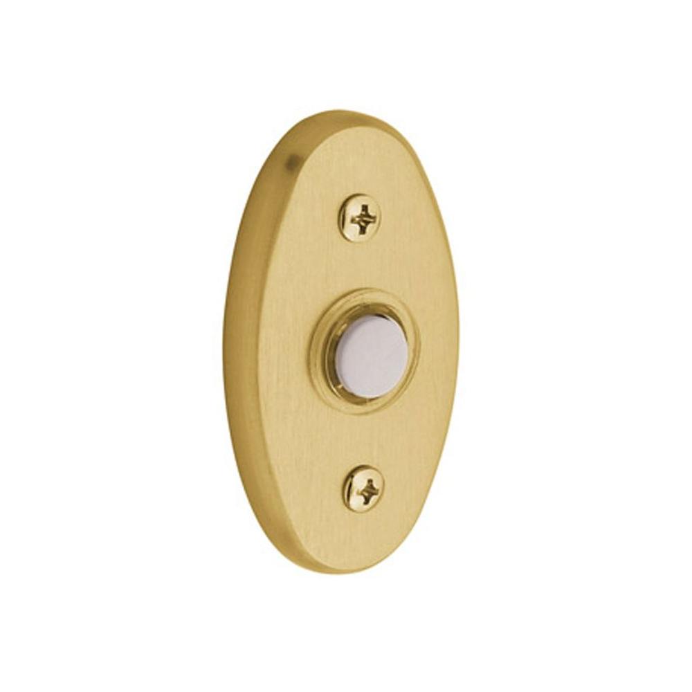 Baldwin 3 in. Oval Wired Lighted Push Button Doorbell Lifetime