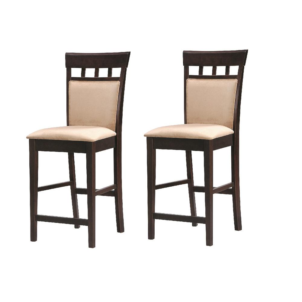 Gabriel Collection 24 In Cappuccino Counter Height Bar Stool Set Of 2