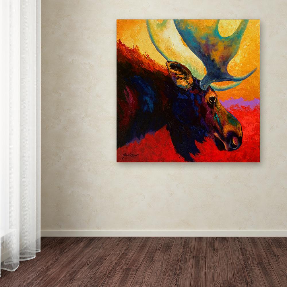 Trademark Fine Art 14 In X 14 In Alaska Spirit Moose By Marion Rose Printed Canvas Wall Art Ali15440 C1414gg The Home Depot