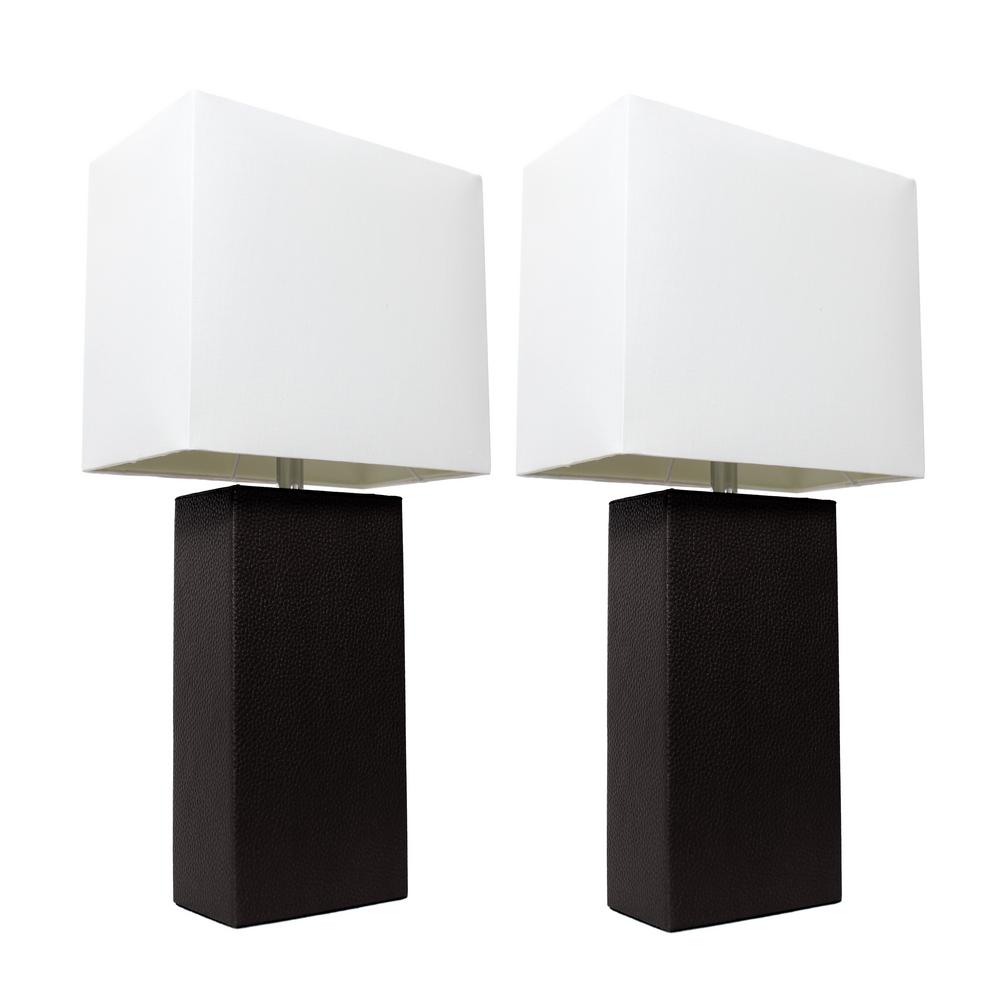 No Bulbs Included In Line Desk Lamps The Home Depot 21 In Modern Black Leather Table Lamps