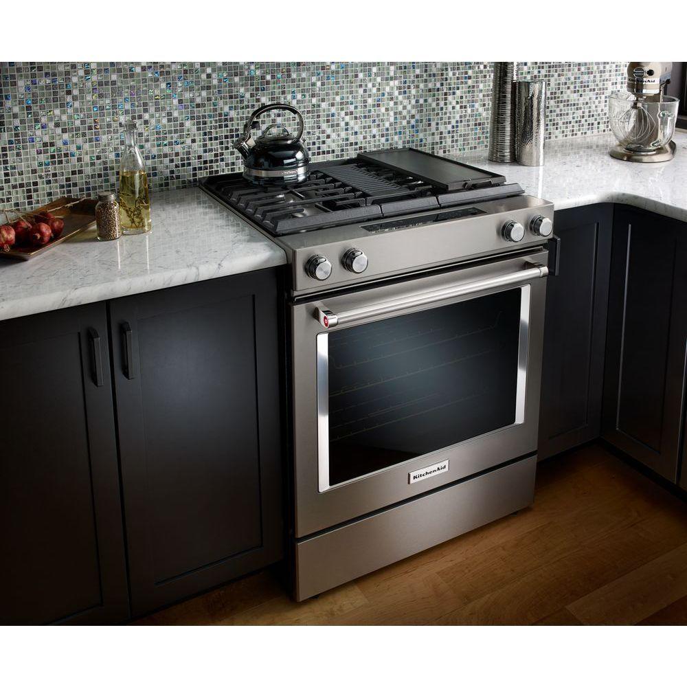 Kitchenaid 6 4 Cu Ft Downdraft Slide In Dual Fuel Range With Self 5