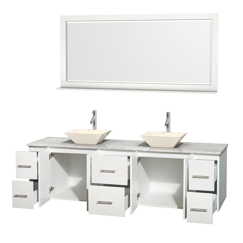 Wyndham Collection Centra 80 In Double Vanity White With Centra 80 In Double Vanity