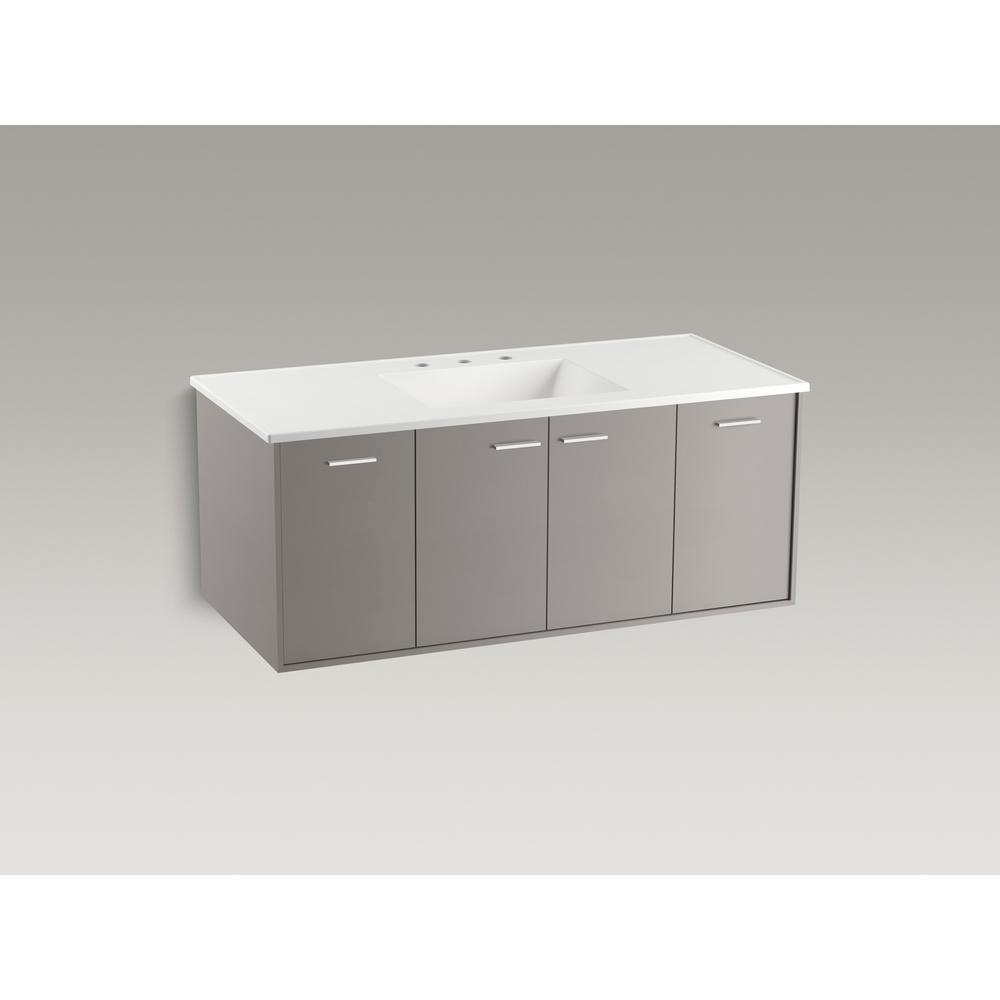 KOHLER Jute 48 in. W WallHung Vanity in Mohair Grey with Vitreous