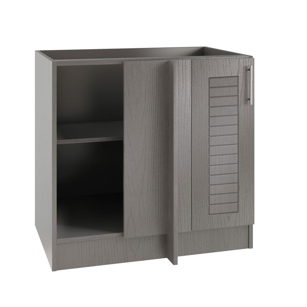 WeatherStrong Assembled 39x34.5x24 in. Key West Island Blind Corner Outdoor Kitchen Base
