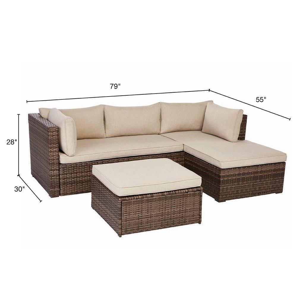 Valley Peak Low Profile 3 Piece All Weather Wicker Outdoor 3 Piece All Weather Wicker Outdoor