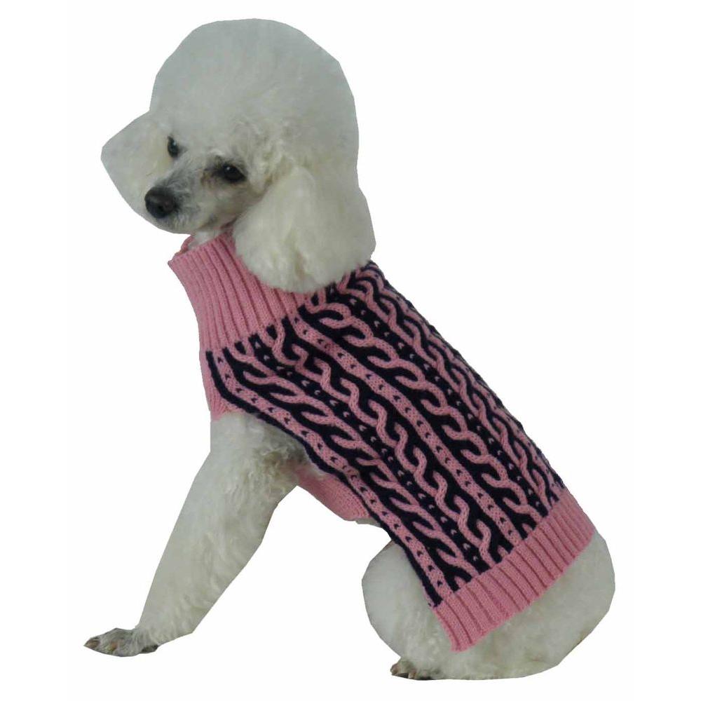 pink dog sweater large