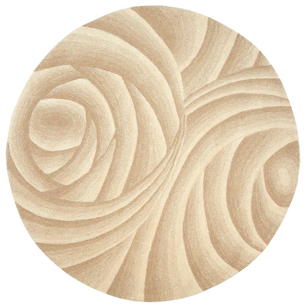 Round Area Rugs The Home Depot Optics Beige 6 Ft Round Area Rug