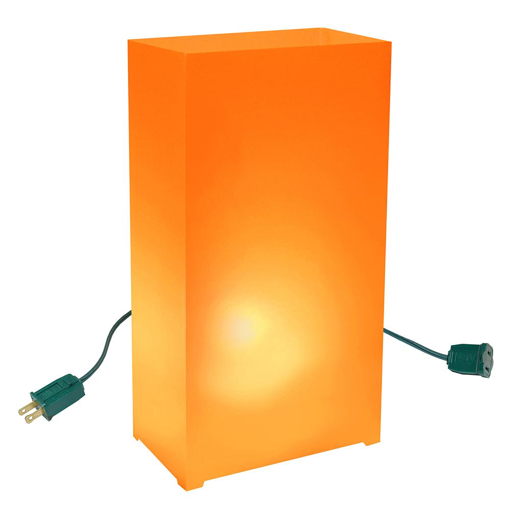 Fuses Path Lights Yard Stakes Outdoor Orange Lighted Electric Luminaria Kit 10 Count String