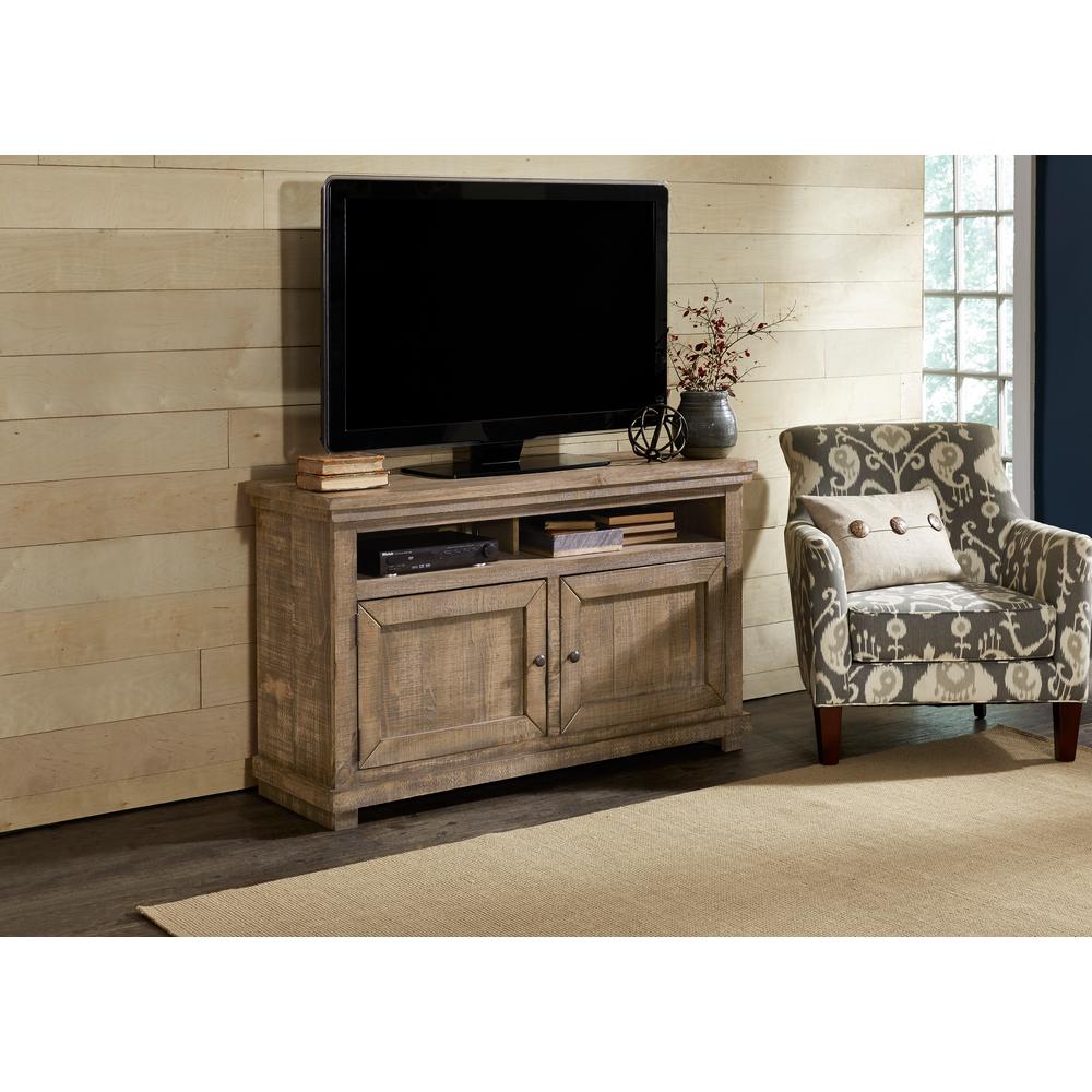 Progressive Furniture Willow 54 in. Weathered Gray Wood TV Stand Fits