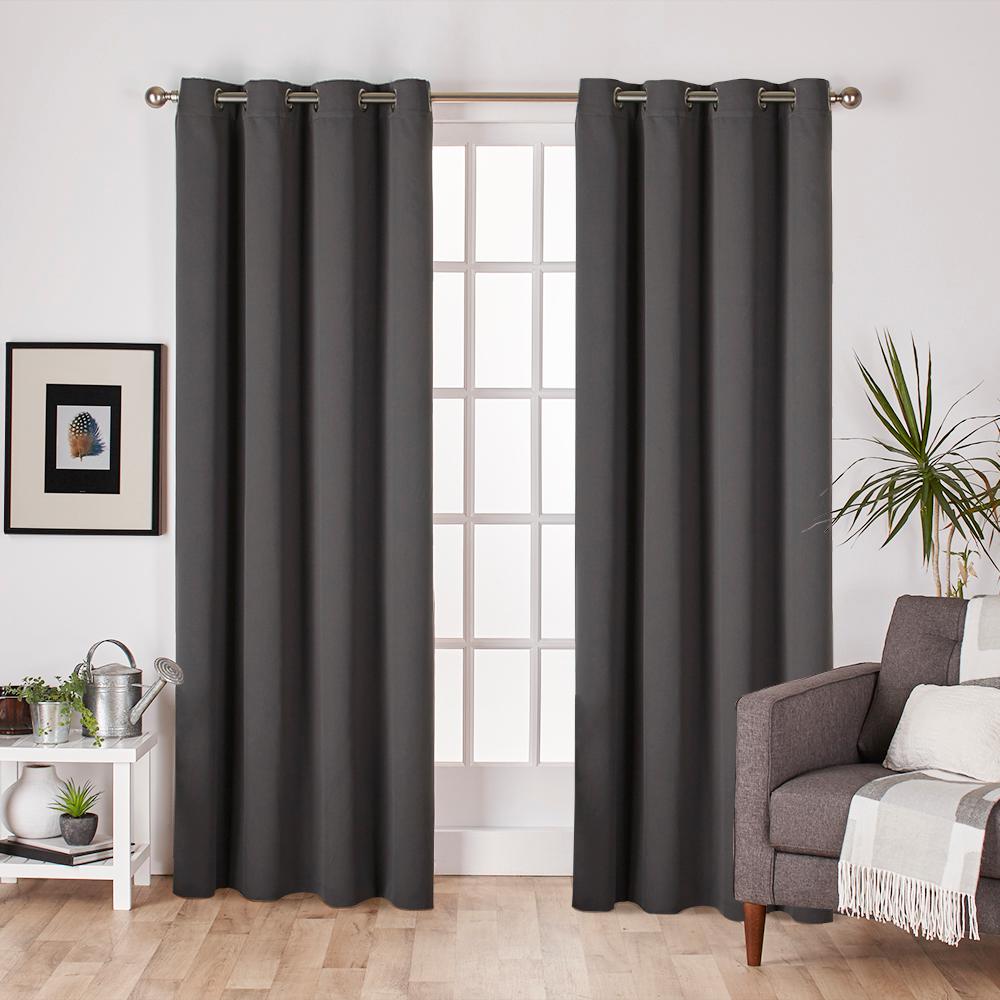 Sateen 52 In W X 108 In L Woven Blackout Grommet Top Curtain