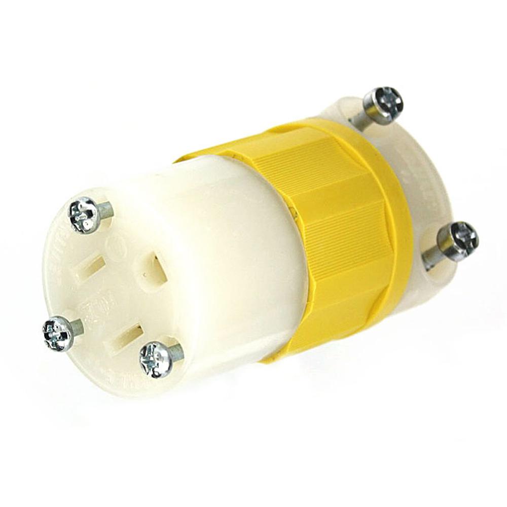 Leviton 15 Amp 125-Volt Straight Blade Grounding Connector, Yellow ...