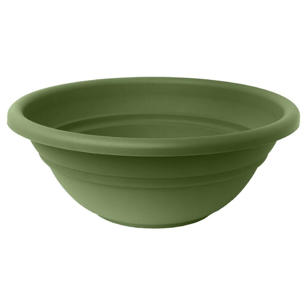 Clay Plant Pots Planters The Home Depot 17 X 6 25 Living Green Milano Plastic Plant Bowl Planter
