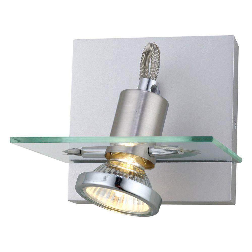 Eglo Focus Collection 1 Light Matte Nickel Flushmount Sconce