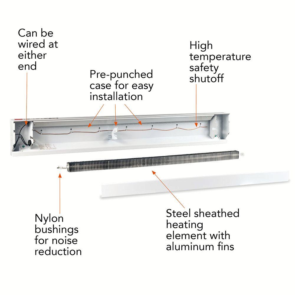 cadet 72 in 1500 watt 208 volt electric baseboard heater in white cadet wall heater wiring diagram multiple heaters just one thermostat?