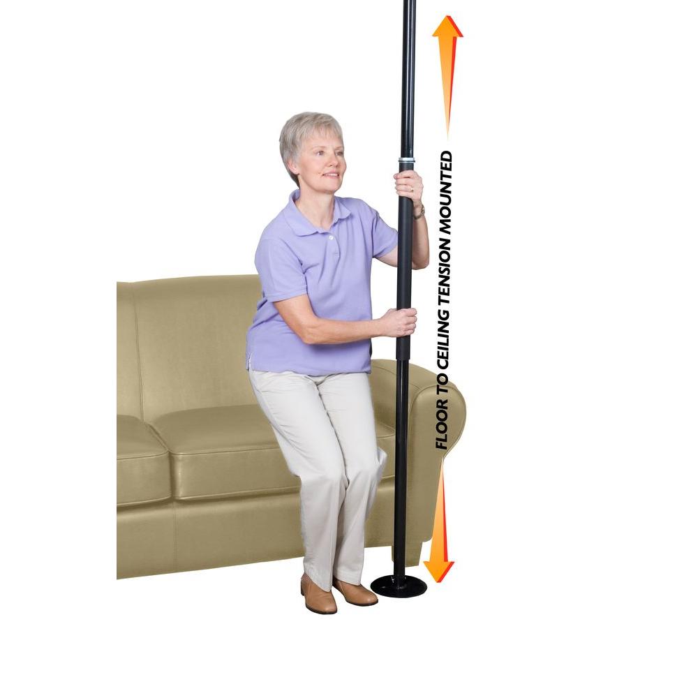 Stander Security Pole Adjustable Floor To Ceiling Grab Bar Black