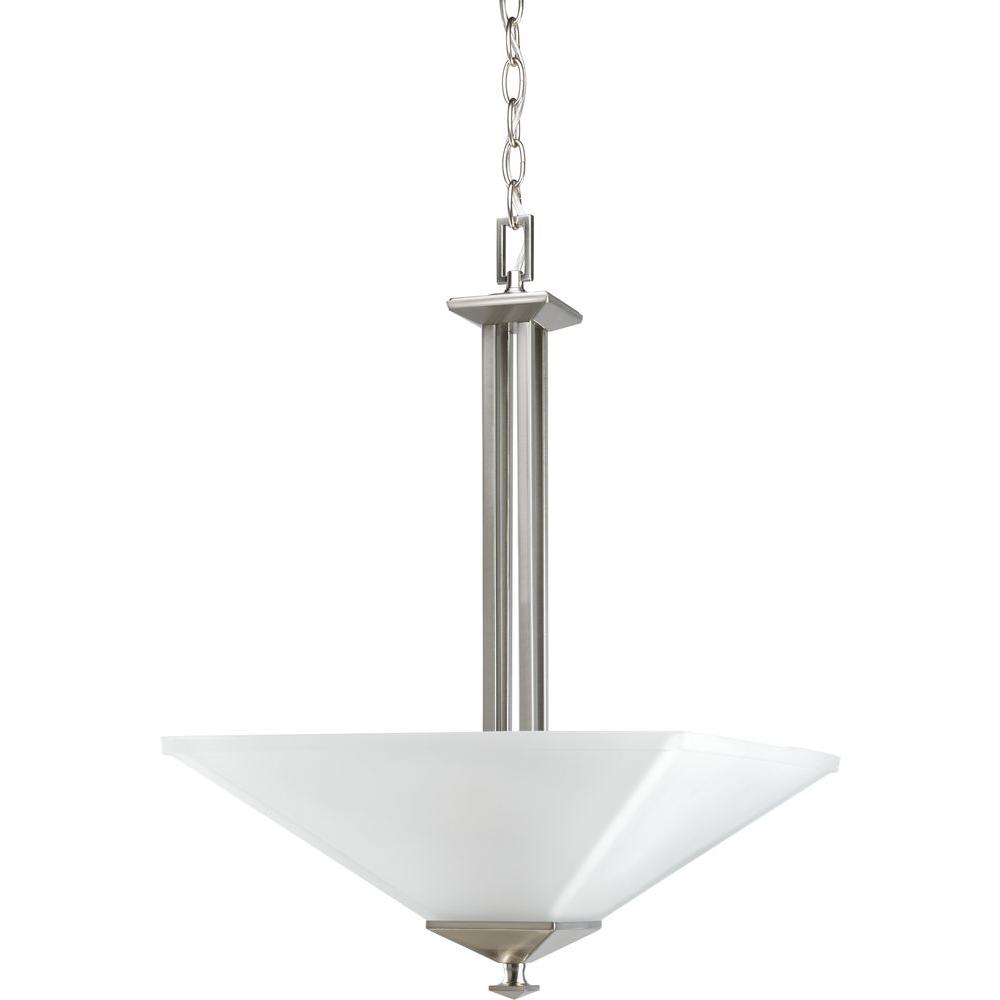 Progress Lighting North Park 2 Light Brushed Nickel Foyer Pendant With Etched Gl Progress Lighting North Park 2 Light Brushed Nickel Foyer Pendant With Etched Gl