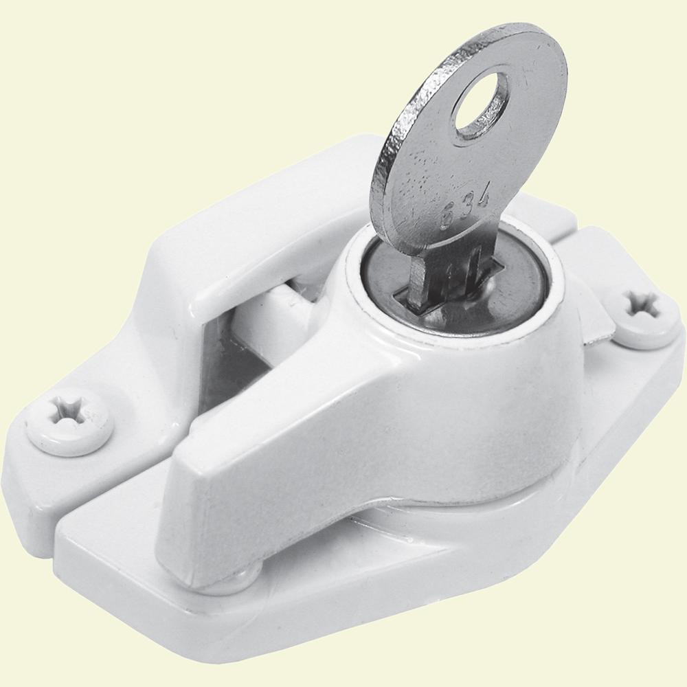 PrimeLine 2 5/8 in., Diecast, White, Keyed Sash LockU 9928 The Home